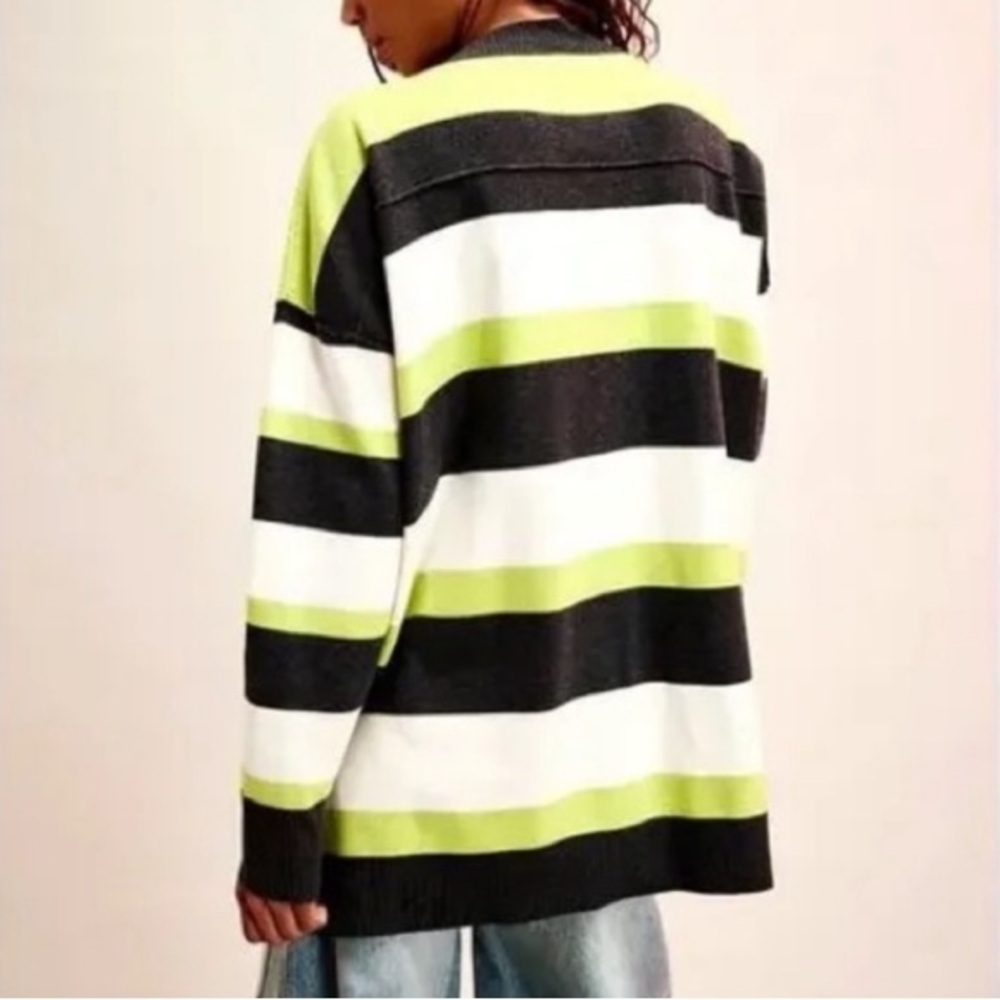 Free People League of Her Own Striped Sweater Cardigan - Picture 3 of 10